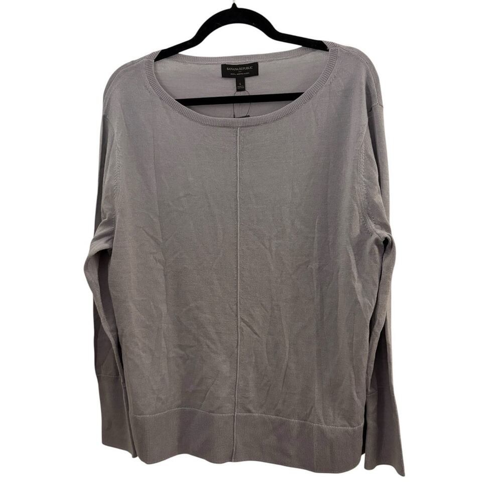 Banana Republic Merino Wool Long Sleeve Sweater L NEW Minimalist Simple Classic